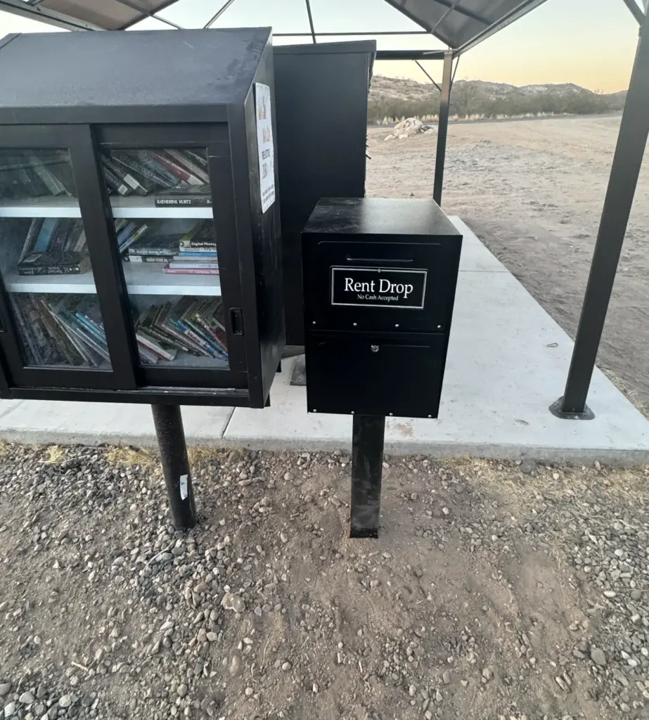 The new rent drop box next to the mailboxes